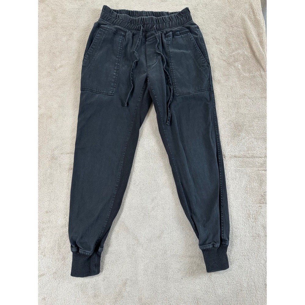 Standard James Perse Mixed Media Joggers Pants Women 1 Small Black Drawstring